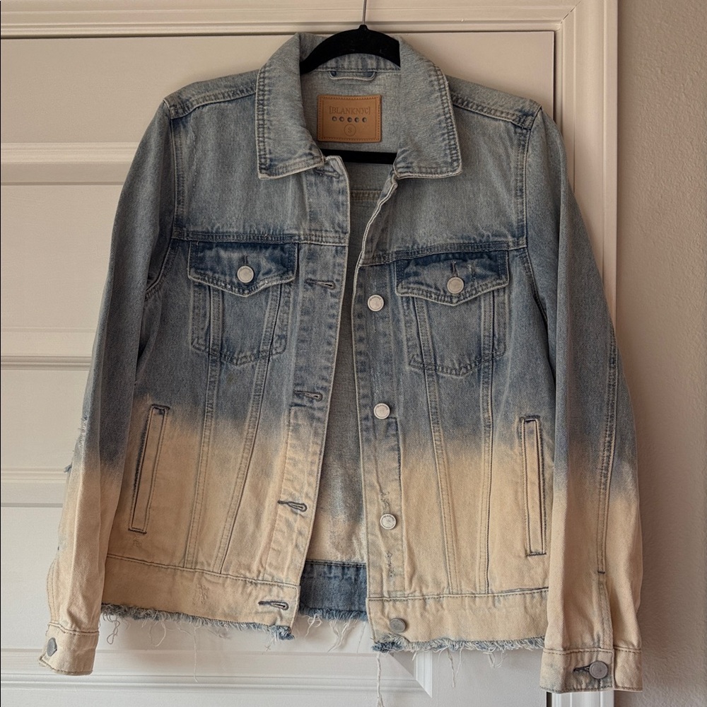 Blank NYC Blue and Cream Ombre Jean Jacket